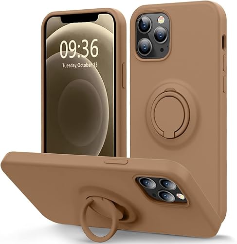MOCCA - Funda compatible solo con el iPhone 12 Pro Max de 6.7 pulgadas con soporte de anillo, forro de microfibra sĂşper suave, funda protectora MOCCA - Funda compatible solo con el iPhone 12 Pro Max de 6.7 pulgadas con soporte de anillo, forro de microfibra sĂşper suave, funda protectora