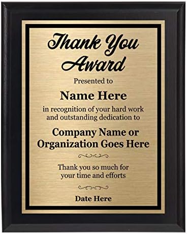 Thank You Award 8x10 Personalized Plaque - Customize Now!