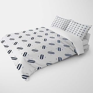 YANFENQI California King Size Duet Covers Light Color Geometry Lattice Line Modern Trendy Bedding for Kids Teens Adults (California King,104