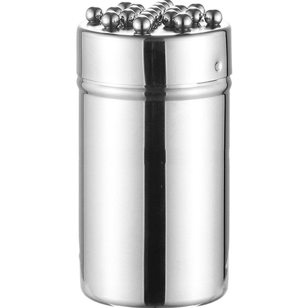 Hrippy As Shown 21 Pcs Food Toothpicks Stainless Steel Fruit Picks With Storage Jar Cocktail Pick Reusable Metal Food Sticks For Home Dining Table Cake Dessert