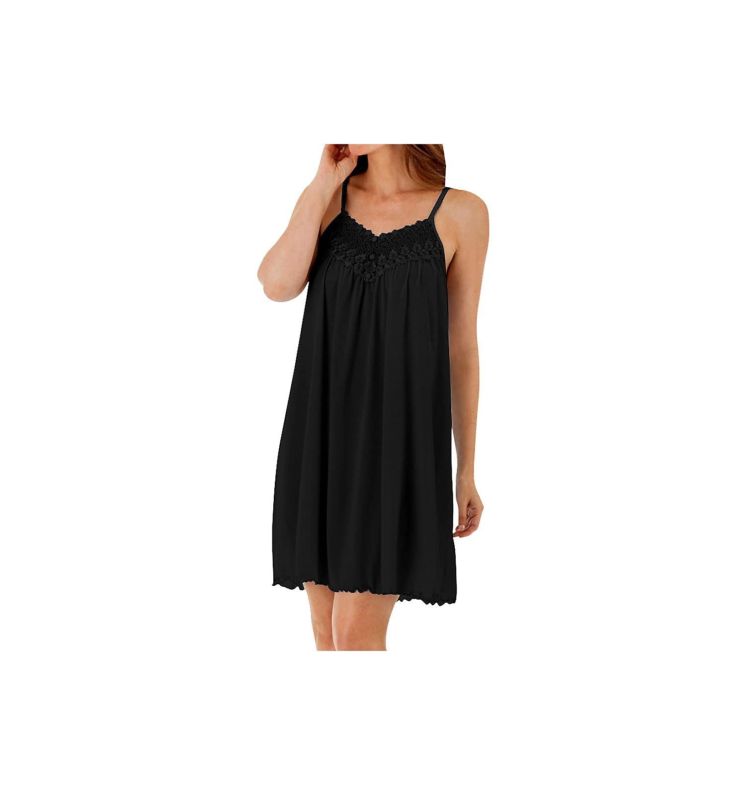 ShadowlineWomen's Plus-Size Beloved 38 Inch Braided Spaghetti Strap Short Gown