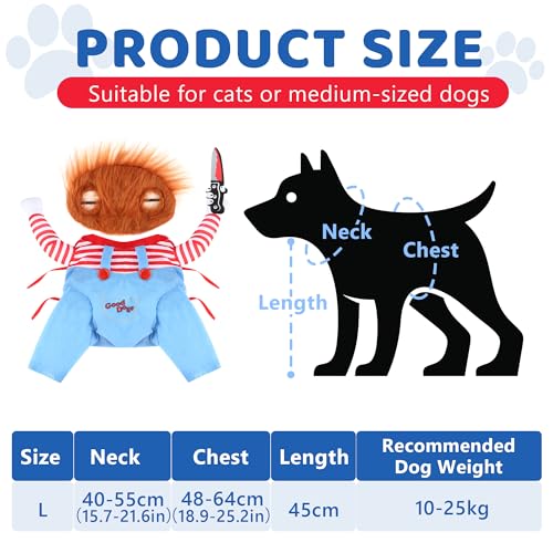 Halloween Kostüme für Hunde, Lustiges Haustierkostüm, Lustiges Haustier Outfit Kleidung für Halloween Party Hundekleidung Outfit für Katze und Hunde