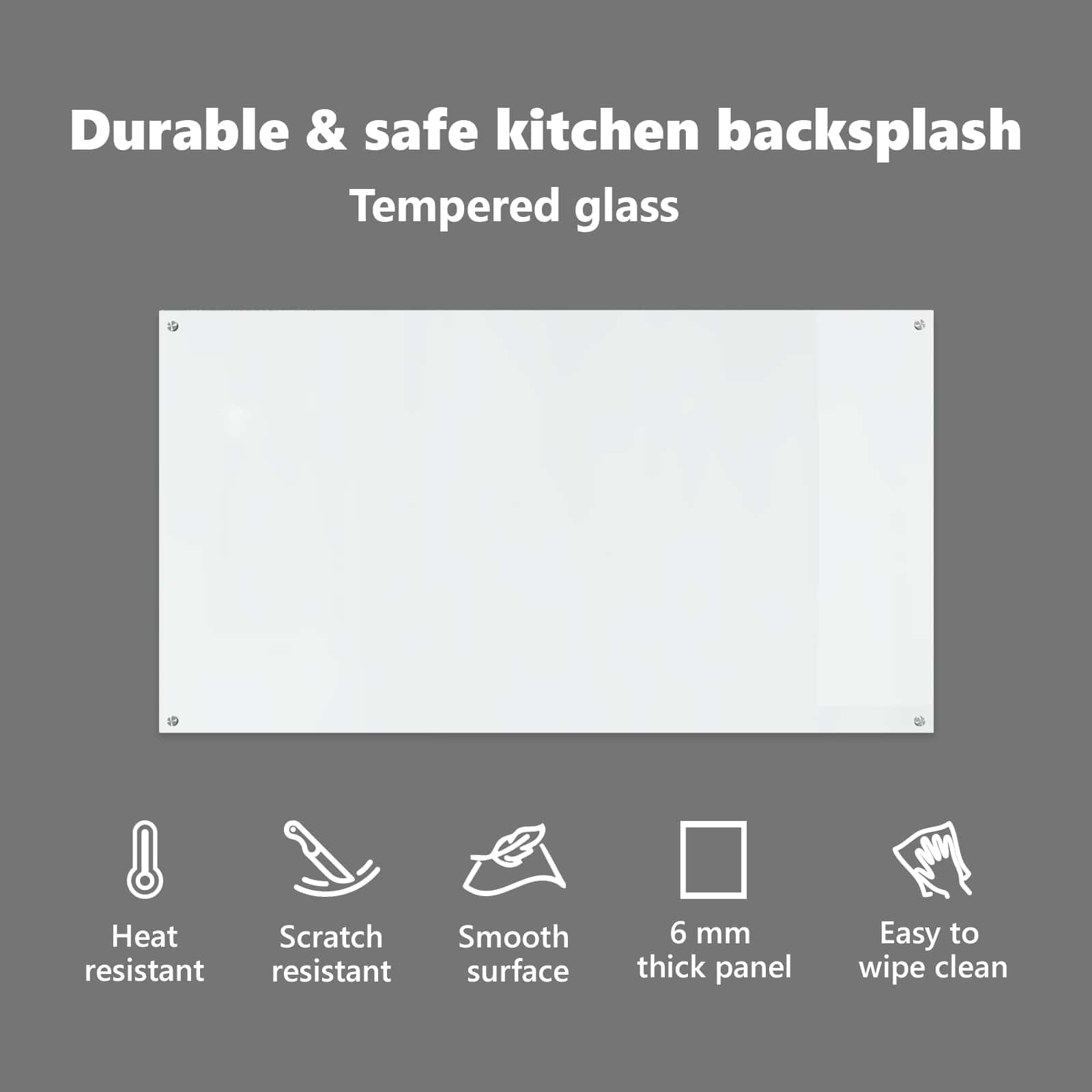 vidaXL Przód kuchenny przezroczysty 110 x 60 x 0,6 cm szkło hartowane, Nowoczesny backsplash do kuchni, wytrzymała, odporna na ciepło osłona, minimalistyczna panel ochronny