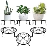 Excelente Estabilidad: El soporte para macetas tiene 4 puntos de soporte, y la altura de los pies de soporte es la misma. Este diseño puede proporcionar una excelente estabilidad para el estante para macetas y puede evitar efectivamente su inclinación hacia la izquierda y hacia la derecha.