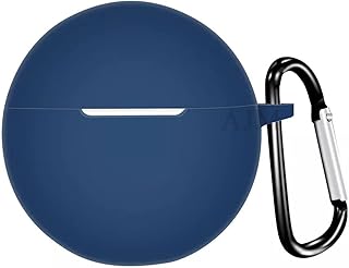 AJM 360 Protection Shockproof Design Soft Rubberised Case with Keychain for Oppo Enco Buds 2 (Navy Blue)