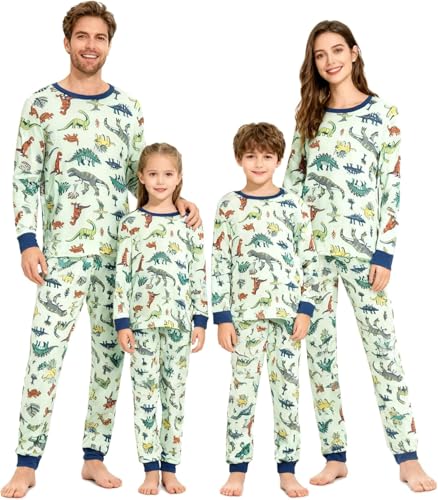 HYCLES Matching Family Pyjamas Set - Matching Sets Dinosaurs PJs for Couples, Women, Men, Teens, Kids Lounge Wear Christmas Pyjamas L