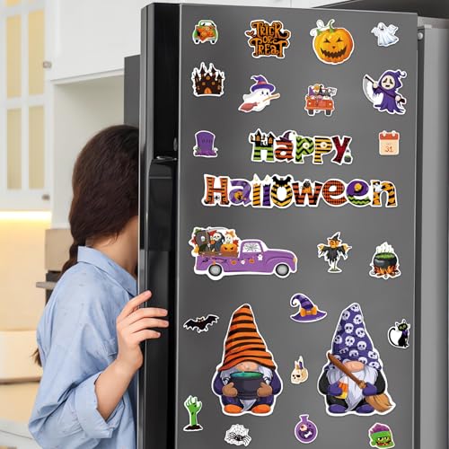 Auzesto ZS182 25Pcs Halloween Refrigerator Magnets Gnomes Pumpkin Ghost Magnets Halloween Car Magnets Halloween Garage Door Magnetic Stickers Halloween Magnets thumb #1