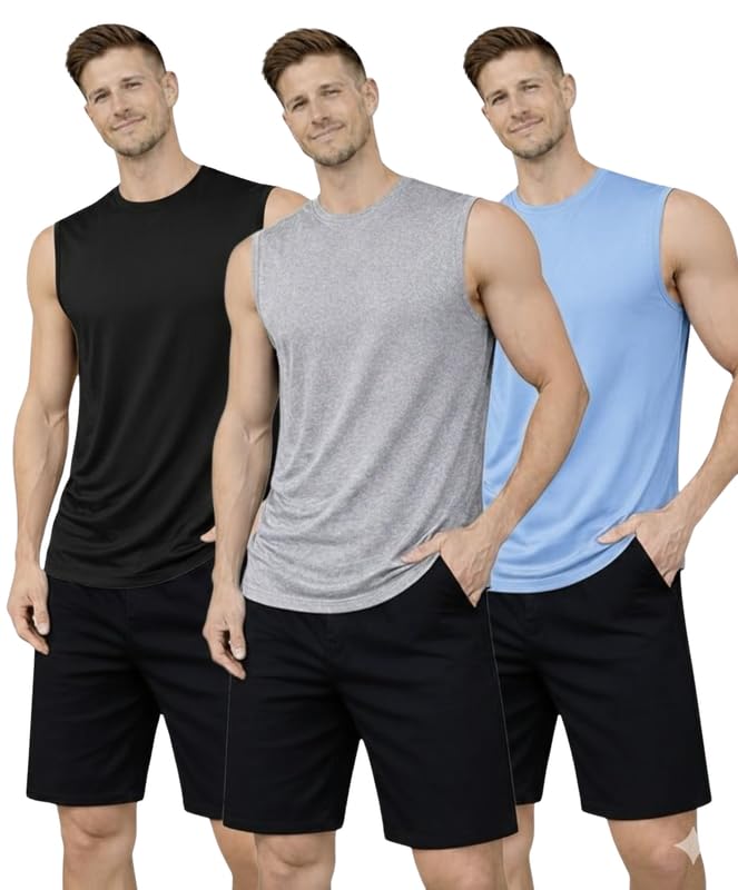 imsa moda Men’s Sleeveless Tank Top | Round Neck Polycotton Vest for Gym, Workout, Running & Casual Wear (Pack of 3)-picture-24