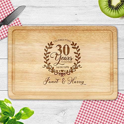 Personalised Chopping Board Cheese Board Oak Wooden Cutting Board for Wedding Anniversary Engagement Custom Gift for Friend Wife Aunt Colleague