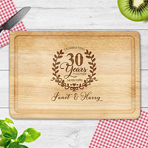 Personalised Chopping Board Cheese Board Oak Wooden Cutting Board Custom Gift for Wife Grandma Mum Aunt Friend Anniversary Wedding Design 02