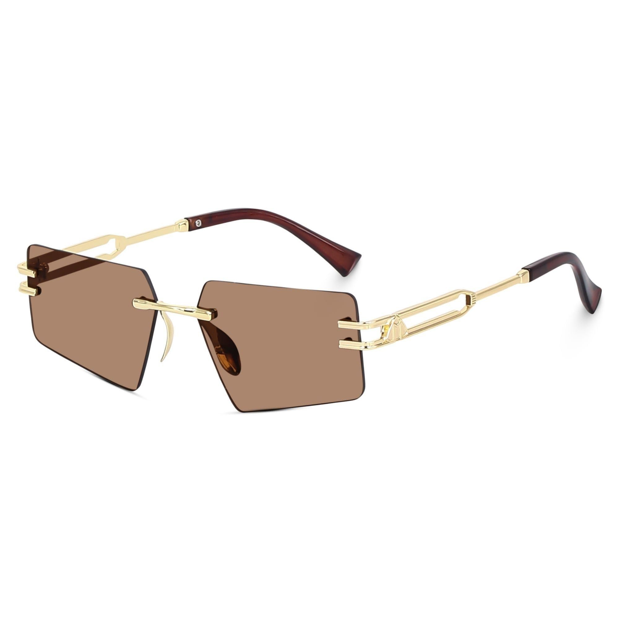 Rimless Rectangle Sunglasses For Women Men Fashion Frameless Square Ultralight UV400 Eyewear Unisex Protection Lens Glasses-image-47