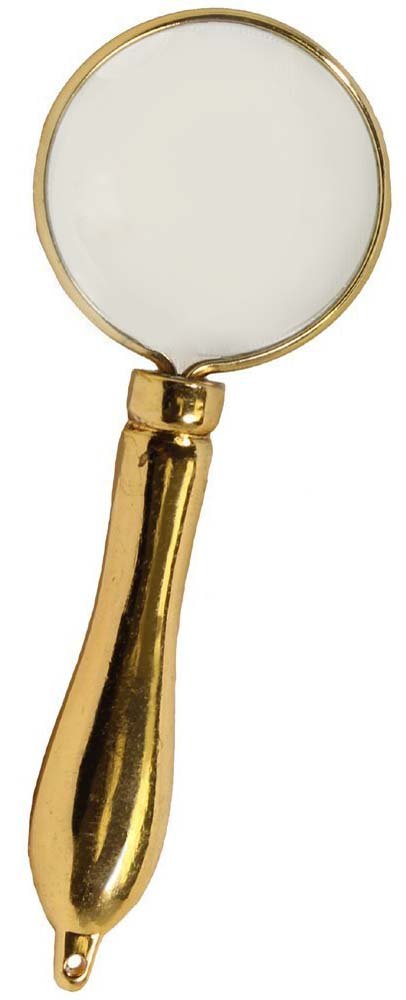 3.5 Handheld Metal Magnifying Glass with Gold Finish and Carrying Pouch by Pinpoint