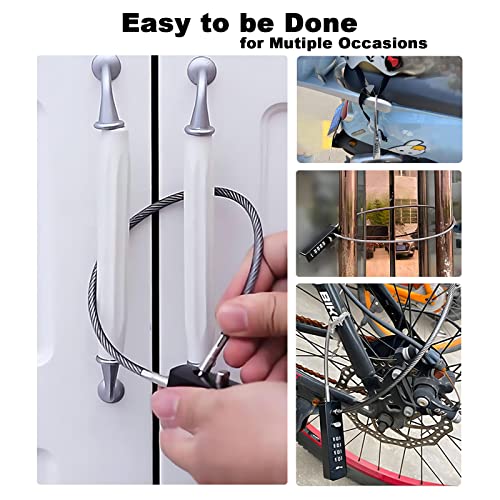Tcyoatoa TCY-LOCK-01 Cable Locks With Combination, 23-3/5 Inch Length Steel Cable Rope 4-Digit Combination Lock With Resettable Code For Bikes thumb #1