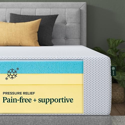 image for ZINUS 12 Inch Green Tea Cooling Gel Memory Foam Mattress, Twin, Fiberg