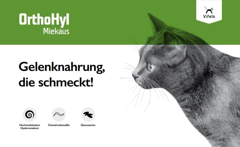 VetVital Vifelo OrthoHyl Miekaus | 60 Tabs | Ergänzungsfuttermittel für Katzen | Mit Hyaluronsäure