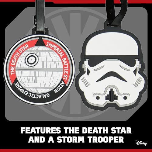 FUL Star Wars 2-Piece Suitcase ID Tag Set with Adjustable Straps, Storm Trooper and Death Star, Multi, One Size3