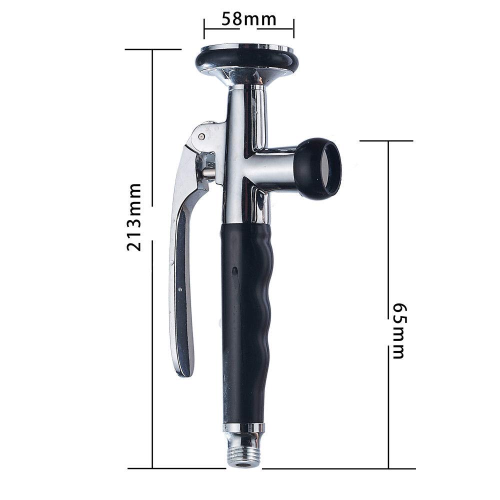 cocina Ducha de mano Plato de ducha, Repuesto Ducha de mano Lavavajillas Cabeza de ducha Ducha Negro 1/2 '' 213mm Latón