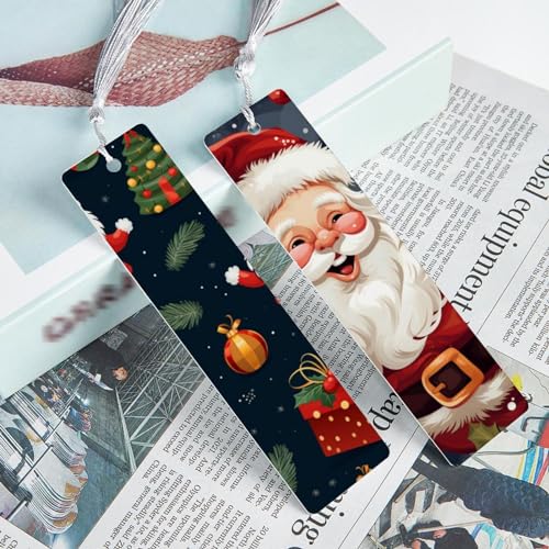 Marque-page Père Noël lot de 6 avec pompon à offrir aux passionnés de lecture - 4