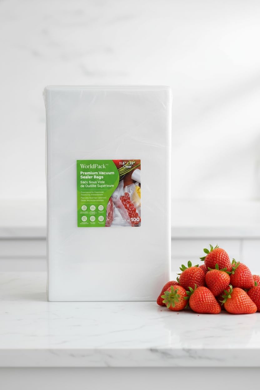 Premium Vacuum Sealer Bags 11.6x22 Inch, 100-Count, 2-Pack, Gallon Plus, Heavy Duty, 4 mil, BPA-Free, Puncture Proof, Compatible with FoodSaver