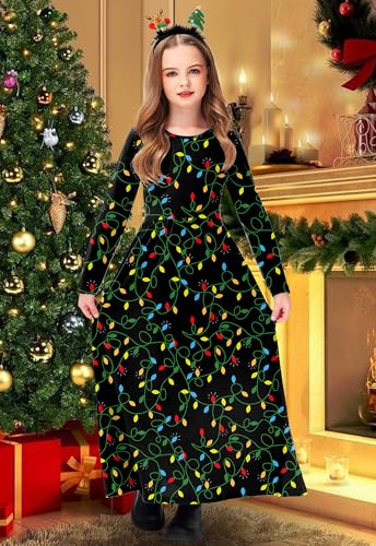 Image of Deerose Girls Maxi Dress Short Sleeve Casual Long Dresses with Pockets 5-14 Years