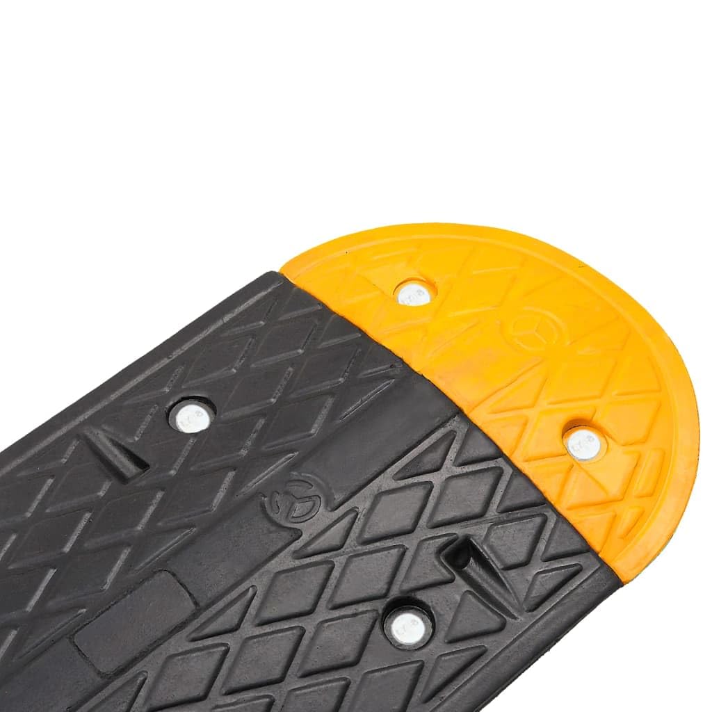 vidaXL Dosso Giallo e Nero 323x32,5x4 cm in Gomma, dissuasore di velocità, rallentatore, dosso in gomma, dosso artificiale, dosso stradale