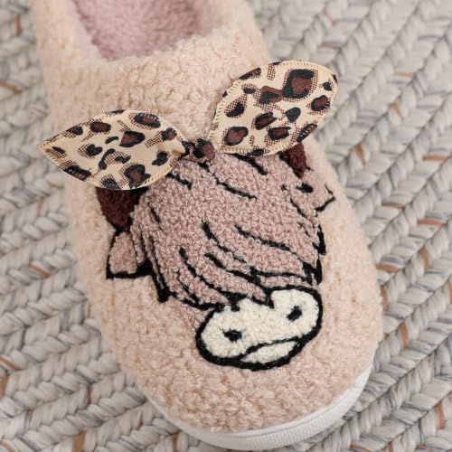 Image of LNERIP Slippers Winter Womens Mens Fluffy Plush Slippers Animals Cute Cartoon House Slippers Cuddly Warm Shoes Indoor Outdoor Girls Women