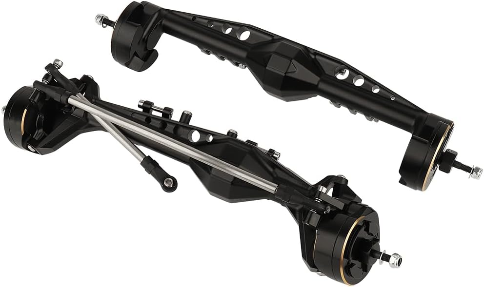 CNC Machined Aluminum Front & Rear Offset Portal Axle with Brass Counterweight for 1/10 RC Crawler Axial Capra 1.9 UTB AXI03004 LCG Chassis Cheater Rigs Upgrades