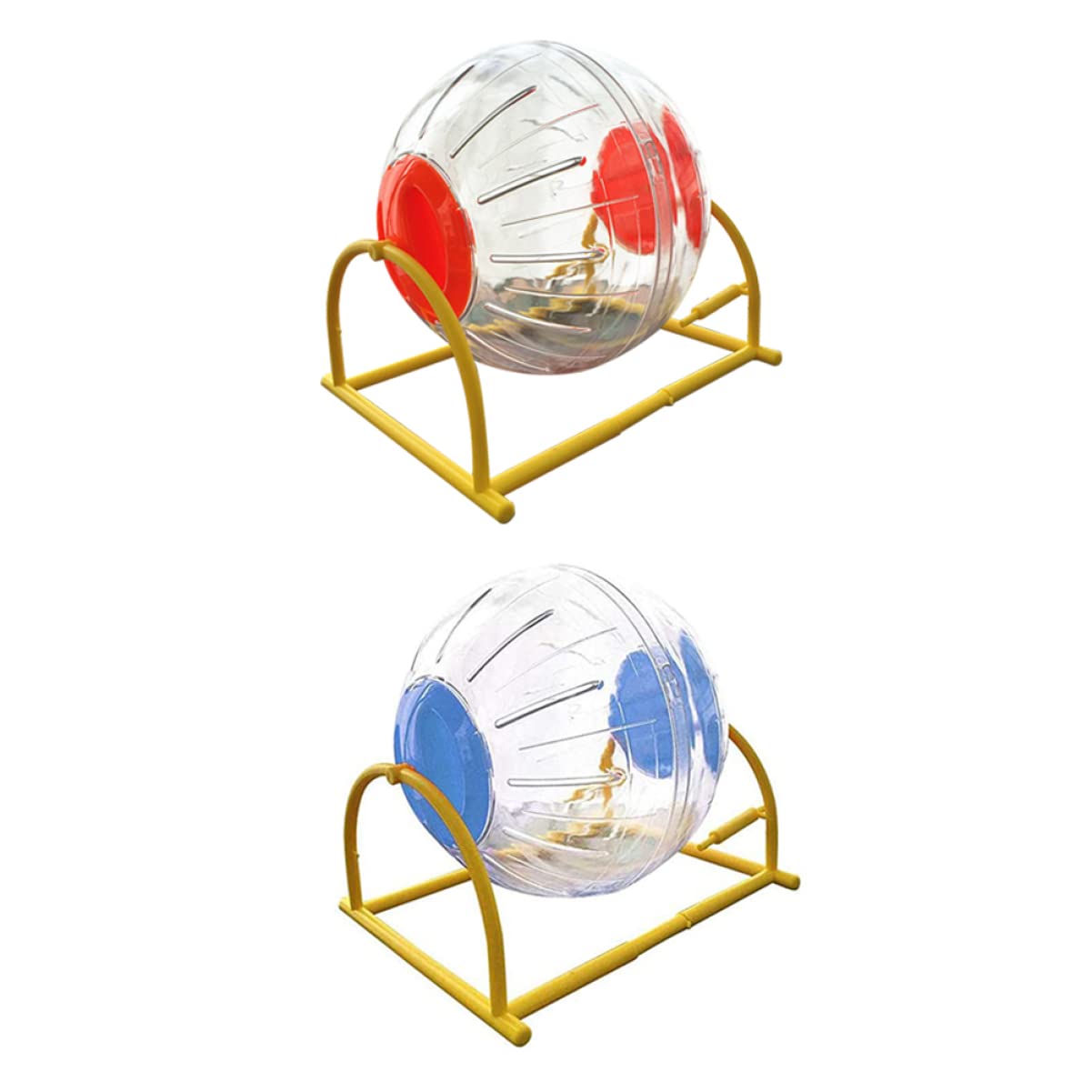 Happyyami 2stücke Hamster Spielzeug Mit Bracket Und Laufball Für Kleine Haustiere Wie Hamster Und Meerschweinchen Rutschfestes Design Für Sicheres Laufen Fördert Bewegung Und Gesundheit