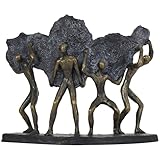 Deco 79 Polystone People Decorative Sculpture Carrying Stone Home Decor Statue, Accent Figurine 13' x 5' x 11', Bronze
