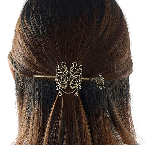 Large Celtic Knots Dragon Hairpins –Norse Viking Crown Hair Jewelry For Long Hair Braids Barrettes Vintage Viking Runes Women Girl Hairpin Hair Clips Stick Irish Slide Accessories #TOP7