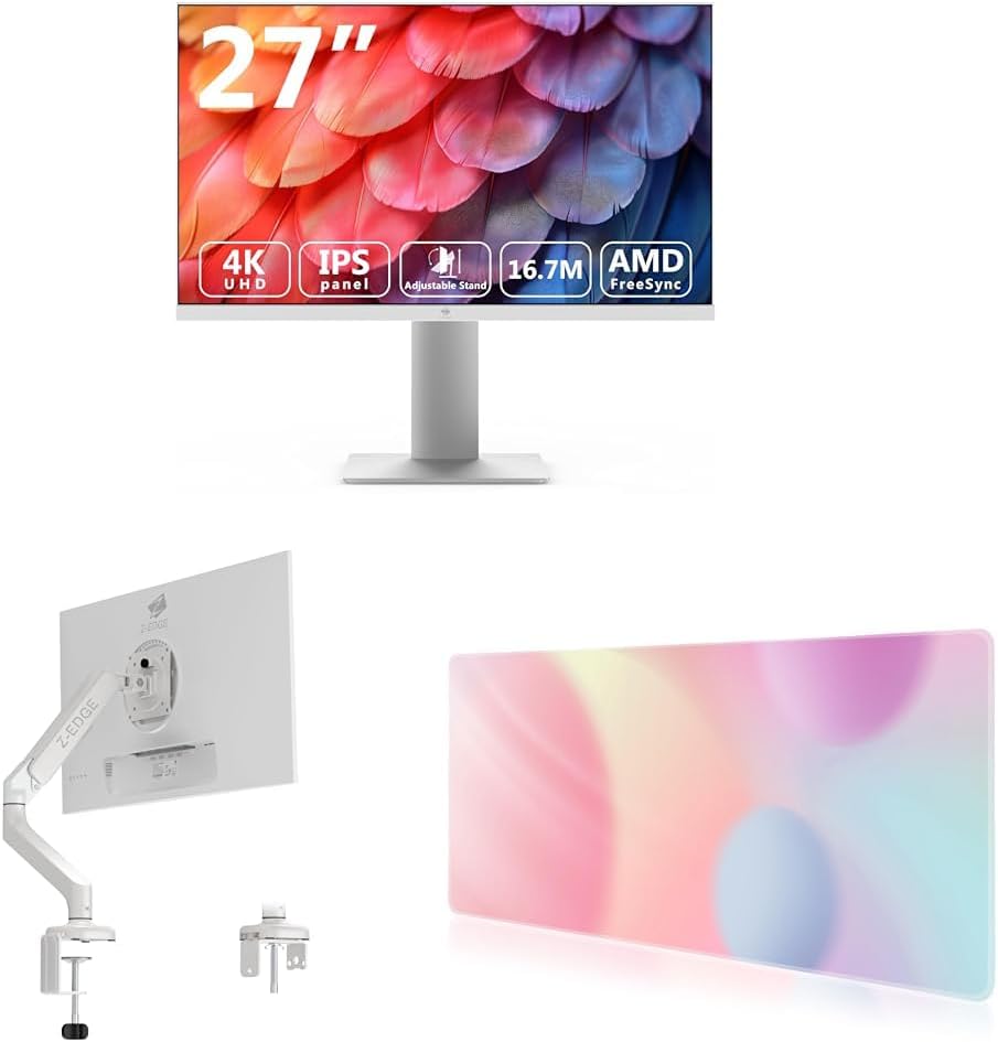 【純正品3点セット買い】モニター27インチ4K、モニターアームMS01、マウスパッドMPL01