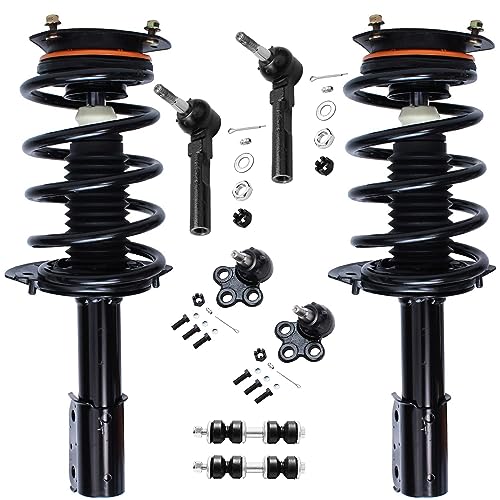 Image of Detroit Axle - 8pc Front Suspension Kit for 2002-2007 Buick Rendezvous, 2001-2005 Pontiac Aztek, 2 Ready Struts 2 Sway Bars 2 Outer Tie Rods 2 Lower Ball Joints 2003 2004 Replacement