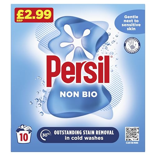 Persil Non Bio Washing Powder gentle next to sensitive skin for outstanding stain removal in cold washes 10 washes (500 g)
