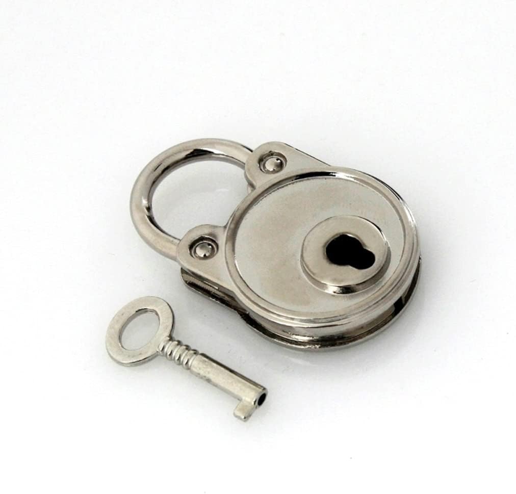 1pcs Metal Fashion Lovely Lock Vintage Mini Padlock Bag Suitcase Luggage Box Key Lock with Key DIY Hardware Accessories (Color : E) (E)