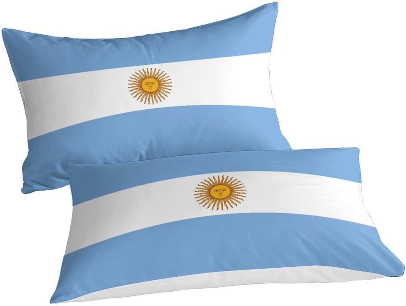 Set Copripiumino una Piazza e Mezza 200x200 cm Bandiera Argentina Set di Biancheria da Letto in Microfibra Bandiera Sudamericana 3D Copripiumini Blu con Chiusura a Cerniera e 2 Federe 50x80 cm E.645