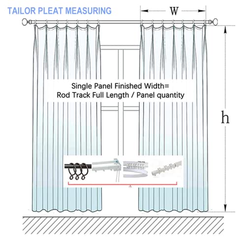 Twopages 84 W X 102 L Tailor Pleat Curtain, Sliding Door Living Room Heavy Faux Linen Textured Window Curtain, Room Darkening Lined Drape 1 Panel, Beige White #TOP5
