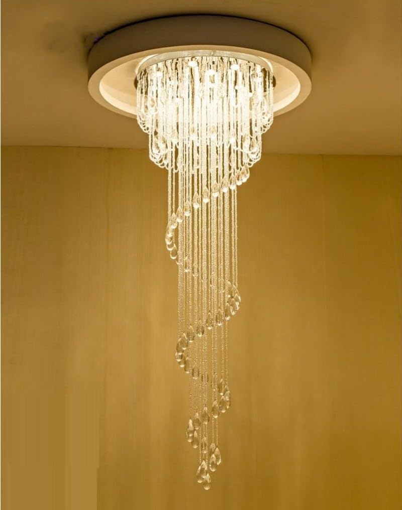 Nowoczesne kryształowe żyrandole LED, oświetlenie salonu, lampa do jadalni, lampa wisząca (średnica 40 cm, ciepła biel)