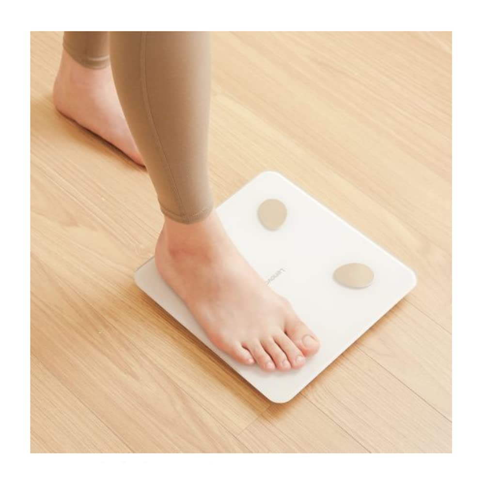 Withmolly Mini Fit Smart Inbody Composition Analyzer Scale - BMI, Body Fat, Muscle Mass - Bluetooth Connected - Soft White 10.15x10.15x1.02(inch)