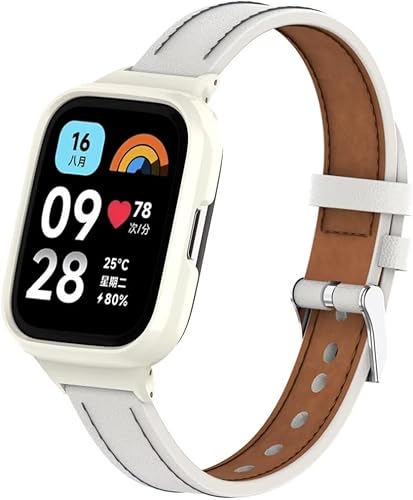 Miniatura 2 de T-BLUER Compatible con Xiaomi Redmi Watch 3 Active Bands, correa de repuesto de cuero para pulsera con marco de metal para Redmi Watch 3 Active