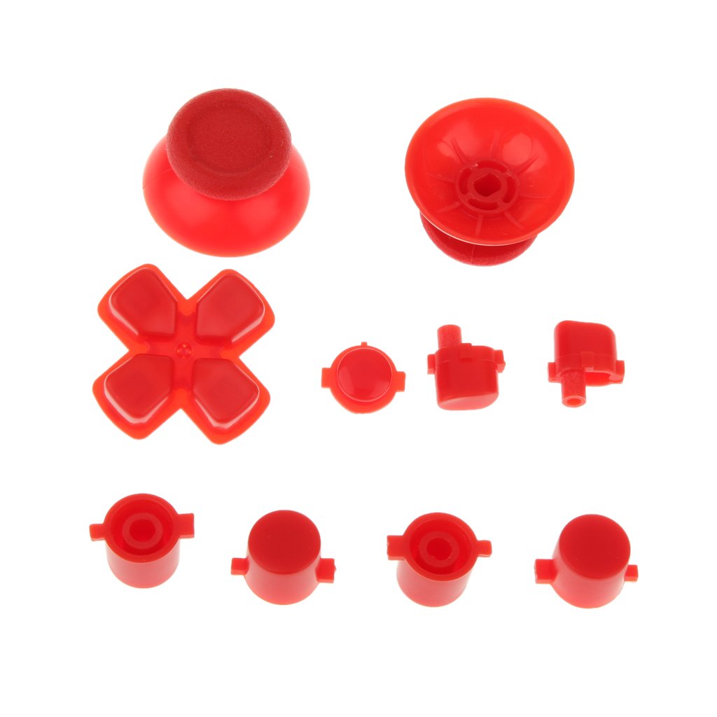 Red Bullet Button Thumbstick D-pad L R Mod For PS4 Playstation Controller