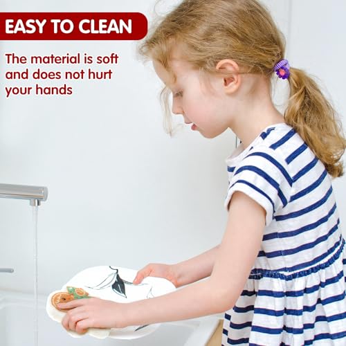 Image of Layhit 12 Pcs Christmas Dish Sponges Cute Kitchen Non Scratch Scrub Sink Sponges Wood Pulp Reusable Household Cleaning Cloth for Kitchen Dishes Furniture(Gingerbread Man)