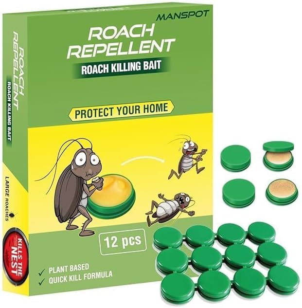 MANSPOT Natural Cockroach Killer for Kitchens, Bathrooms, and Cabinets, Eco-Friendly Home Remedy for Indoor & outdoor Cockroach Bait (12)