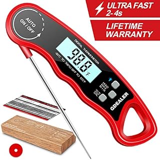 GDEALER DT09 Waterproof Digital Instant Read Meat Thermometer with 4.6” Folding Probe Calibration