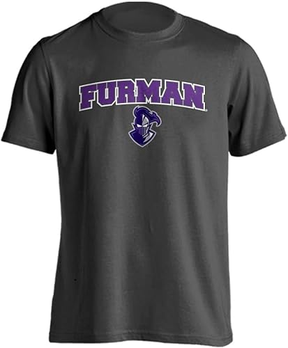Sport Your Gear Furman University Paladins Classic Arch Mascot Basic Collegiate T-Shirt Charcoal XL