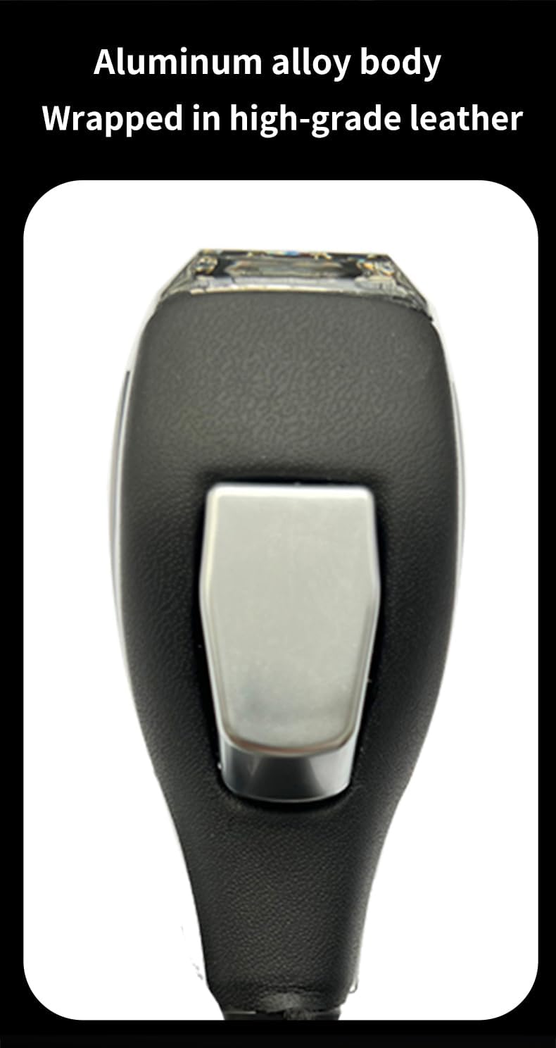 Crystal Car Gear Shift Knob Cover Leather Aluminum Alloy Gear Shift Head Cover (Without Lights)