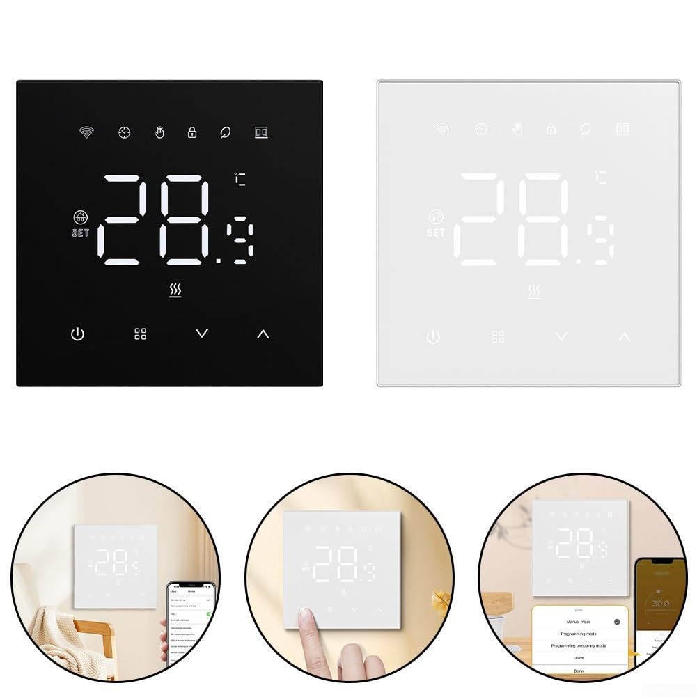 ZYWUOY Termostato inteligente WiFi, calefacción de agua Caldera eléctrica montada en la pared, termostato LED WiFi (calefacción por agua)