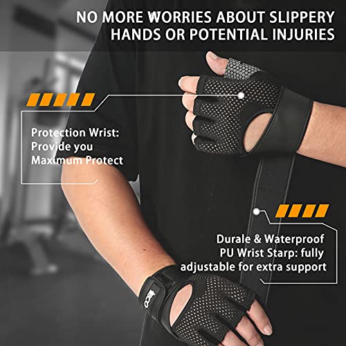 iECO Guantes Gimnasio para Hombre y Mujer, Gym Guantes Transpirable con Protección Completa de Muñeca y Palma, de Pesas, Musculación, Fitness, Ciclismo - Imagen 5