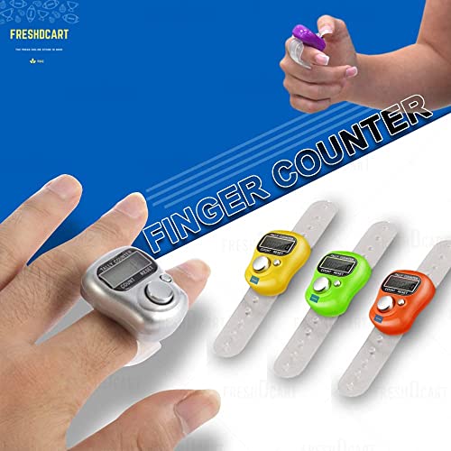 Image of FreshDcart Counter for Chanting MantraTally Counter | 5-Digit Finger Ring with LCD Display & Reset Button | Handheld Counter for Meditation, Jap, Sports, Knitting & Classroom Use (2 Qty, Multicolor)