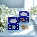 Photo Gallery the unltd india blue pottery - set di 2 portacandele in ceramica dipinta a mano, arte tradizionale indiana per la casa, ideale per festival, natale, regali unici Photo Gallery the unltd india blue pottery - set di 2 portacandele in ceramica dipinta a mano, arte tradizionale indiana per la casa, ideale per festival, natale, regali unici