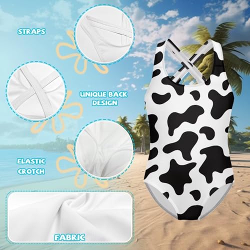 Girls One Piece Swimsuits Beach Bathing Suit Back Cross Strap Swimwear 5-14 Years3